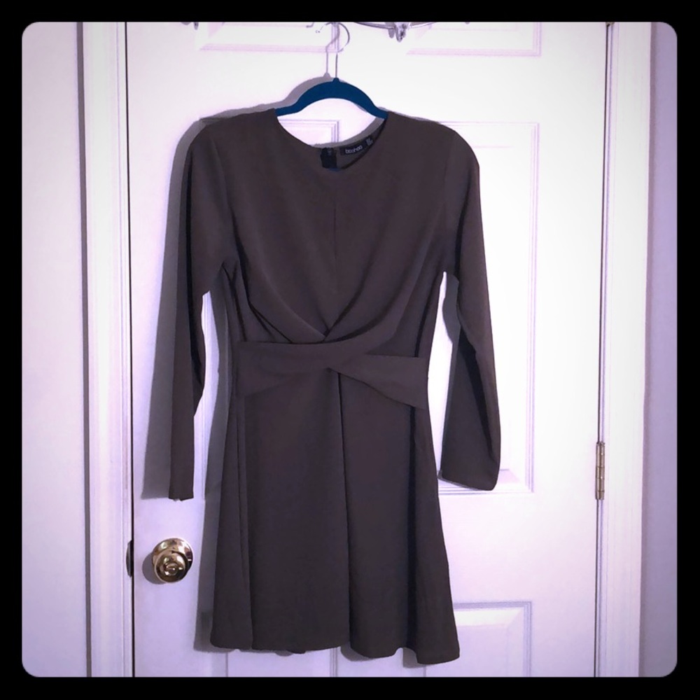 Olive green swing dress.